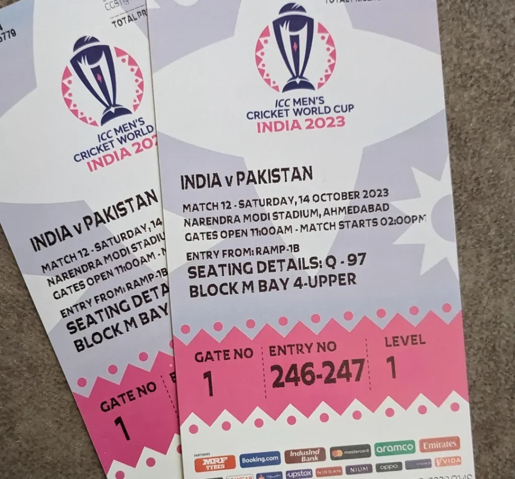 india vs pak match tickets